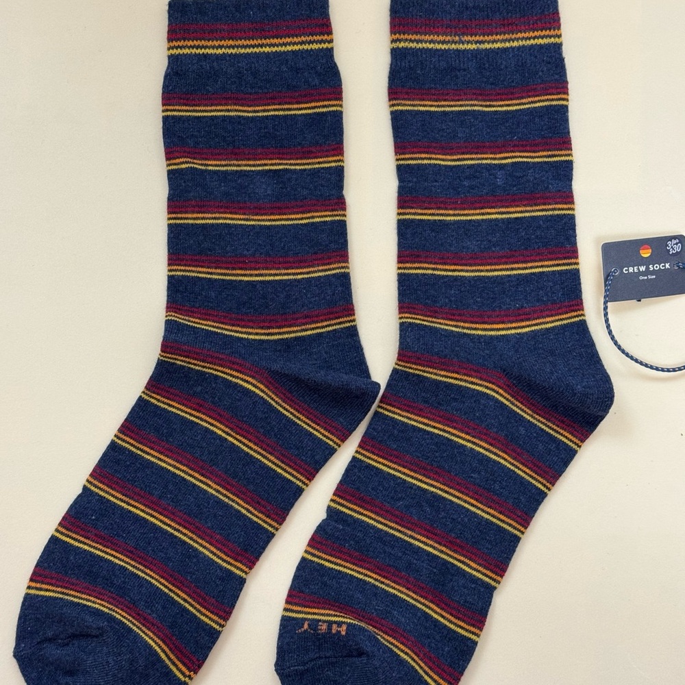 CREW SOCK navy sunset stripe OS by marine layer